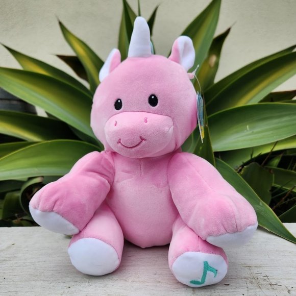 NEW 11" Dragon Unicorn Pink Plush Antimicrobial Toy  Get Well Hospital Stuffed - Picture 1 of 6
